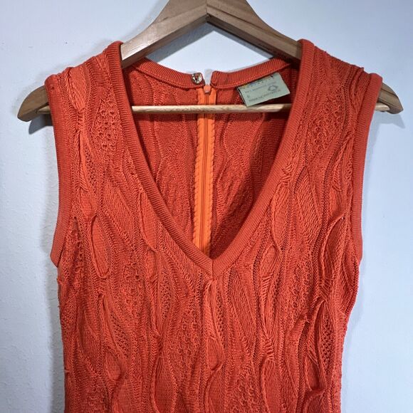 Coogi Australia Orange Sleeveless Sweater Dress Long 100% Mercerised Cotton SZ S - Picture 3 of 13